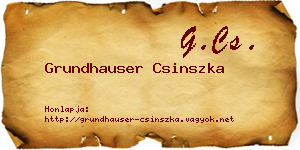 Grundhauser Csinszka névjegykártya